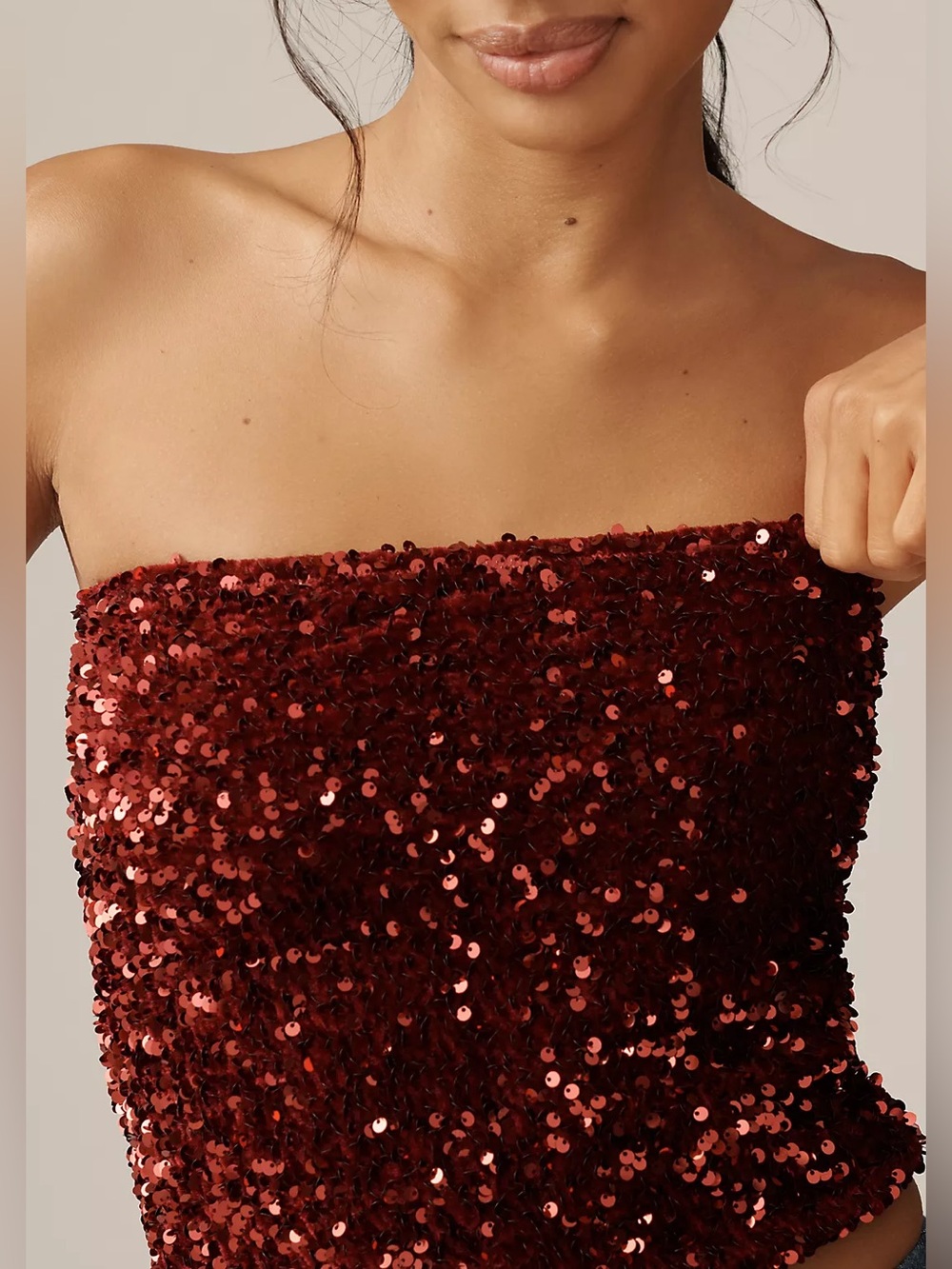 By Anthropologie Sequin Tube Top